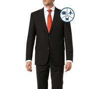 Carl Gross Sakko Herren Regular Fit Reverskragen Schurwoll-Stretch schwarz, 36