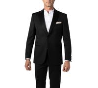 Carl Gross Smoking-Sakko Herren Slim Fit Reverskragen Schurwolle schwarz, 46