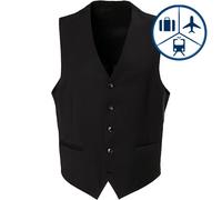 Carl Gross Weste Herren Regular Fit V-Ausschnitt Schurwoll-Stretch schwarz, 25