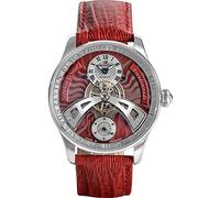 Carl von Zeyten Freudenstadt Automatik Herren Armbanduhr aus Edelstahl und Leder in der Farbe Rot, 42mm, Wasserdichtigkeit: 5 Bar, CVZ0043RDS