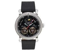 Carl von Zeyten -Schauinsland Herrenuhr Schwarz Silber Mondphase Saphirglas Automatik 46mm- CVZ0085BKS