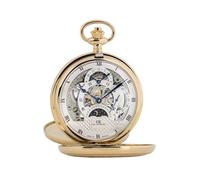 Carl von Zeyten Herrenuhr Original NEU ALB Taschenuhr Gold Skelettuhrwerk Handaufzug Zweite Zeitzone 53mm- CVZ0040GSL