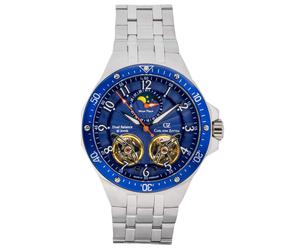 Carl von Zeyten -Kirchzarten Herrenuhr Silber Blau Mondphase Saphirglas Automatik 46mm- CVZ0093BLMS