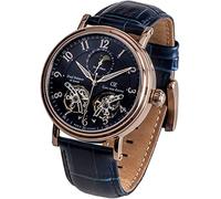 Carl von Zeyten Murg Automatik Herren Armbanduhr aus Edelstahl in der Farbe Roségold-Blau 46mm, Wasserdichtigkeit: 5Bar, CVZ0054RBLS