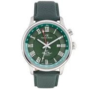 Carl von Zeyten -Rench Herrenuhr Grün Silber Zweite Zeitzone Saphirglas Lederband Automatik 46mm- CVZ0087GRS