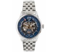 Carl von Zeyten -Schramberg Herrenuhr Silber Blau Skelettuhrwerk 43mm- CVZ0080BLMS