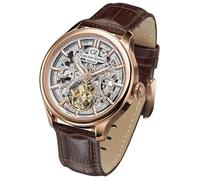 Carl von Zeyten -St.Georgen Herrenuhr Silber Braun Automatik Skelettzifferblatt 46mm- CVZ0014RSLS