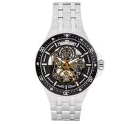 Carl von Zeyten -Urberg Herrenuhr Silber Schwarz Skelettuhrwerk Saphirglas Automatik 46mm- CVZ0094BKMS