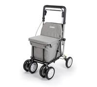 Carlett - Comfort Assist Lett900P | Einkaufstrolley | 4-Rädriger Klappbarer Einkaufswagen | Medizinprodukt der Klasse I | Abnehmbare Tasche 36L/15kg | Ablagefach | Hellgrau Farbe