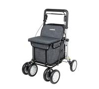 Carlett - Comfort Assist Lett900P | Einkaufstrolley | 4-Rädriger Klappbarer Einkaufswagen | Medizinprodukt der Klasse I | Abnehmbare Tasche 36L/15kg | Ablagefach | Hellgraue Farbe