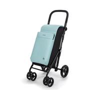 Carlett Einkaufstrolley mit 4 Rädern, faltbar, 50 L erweiterbare Tasche + 10 L Thermofach, wasserabweisend, höhenverstellbarer Griff, Sicherheitsbremse, 360°-Räder - Urban Quad, Grüne
