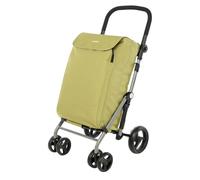 Carlett Einkaufstrolley mit 4 Rädern, faltbar, 58 L Tasche bis 32 kg + 12 L Thermofach, höhenverstellbarer Griff, Sicherheitsbremse, auf 2 Räder umstellbar - Lite Family, Grüne