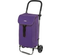 Carlett Einkaufstrolley mit 4 Rädern, faltbar, mit erweiterbarer und Abnehmbarer 60-L-Tasche, bis 25 kg, Rückentasche, höhenverstellbarem Griff, leicht und robust - Lite Style, Violette