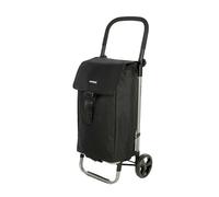 Carlett Einkaufstrolley mit 4 Rädern, faltbar, mit erweiterbarer und Abnehmbarer 60-L-Tasche, bis 25 kg, Rückentasche, höhenverstellbarem Griff, leicht und robust - Lite Style, Schwarz