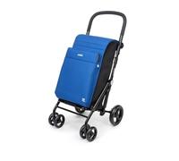 Carlett Faltbarer Einkaufstrolley mit 4 Rädern, erweiterbarer Tasche 62 L, 12-L-Thermofach, höhenverstellbarem Griff, Sicherheitsbremse und 360°-drehbaren Rädern - Urban Family, Blaue