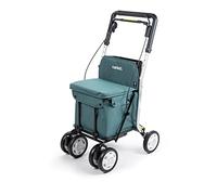 Carlett - Lett800 Comfort Move | Einkaufstrolley | 4-Rad Faltbarer Einkaufswagen | Medizinprodukt der Klasse I | Abnehmbare Tasche 29 l/15 kg | Rollator mit Sitz | Ablagefach | Grün