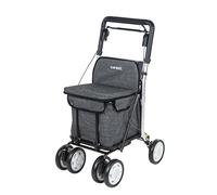 Carlett - Lett800 Comfort Move | Einkaufstrolley | 4-Rad Faltbarer Einkaufswagen | Medizinprodukt der Klasse I | Abnehmbare Tasche 29 l/15 kg | Rollator mit Sitz | Ablagefach | Hellgraue..