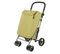 Carlett - Lite Family Lett470 |Warenkorb | Zusammenklappbarer Einkaufswagen | 4 Räder | Verstellbarer Lenker und Sicherheitsbremse | Erweiterbare Tasche 58L | Kühltasche 12L | Olivgrün