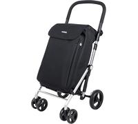 Carlett - Pack Lite Family | Einkaufswagen + Geschenkhaken | Zusammenklappbarer Einkaufswagen | 4 Räder | Licht | Lenker und Bremse verstellbar | 58L erweiterbare Tasche | Kühltasche 12L | Schwarz