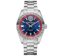 Carlo Colucci CC304-1 Herrenuhr Herren Quarzuhr Edelstahl Silberfarben Saphirglas Blaues Design Zifferblatt 10 ATM Butterfly Faltschließe