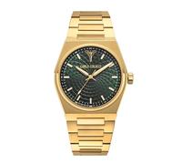 Carlo Colucci CC600-5 Herrenuhr mit Edelstahlband Saphirglas 40 mm Goldfarben Grün