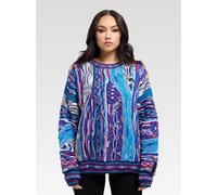 Carlo Colucci Jacquardpullover Damen blau, 34