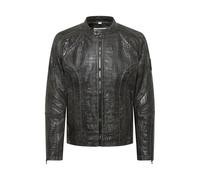 Carlo Colucci Lederjacke in Krokooptik Grün, M