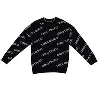 Carlo Colucci - Sweater Strick - recycled Cotton - Sweatshirt-Strick L schwarz