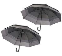 Carlo Milano Regenschirm XXL: 2er-Set Großer XXL-Automatik-Stockschirm, windfest, Ø 130 cm (Regenschirm windfest, groß, Schirm Sturm)