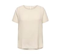 Shirtbluse ONLY CARMAKOMA "CARVICA SS TOP WVN NOOS", Damen, Gr. 52, gelb (moonbeam), Single Jersey, Obermaterial: 97% Polyester, 3% Elasthan, unifarben, casual, regular fit, Rundhals, Kurzarm, Blusen