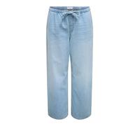 Relax-fit-Jeans ONLY CARMAKOMA "CARJAY PULL UP STRING DNM PANT PIM", Damen, Gr. 54, Länge 32, light blau denim, Denim/Jeans, Obermaterial: 100% Baumwolle, unifarben, relaxed fit knöchellang, Jeans (37