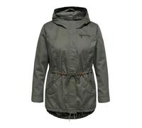 Parka ONLY CARMAKOMA "CARLORCA SPRING CANVAS PARKA OTW NOOS", Damen, Gr. S, grün (kambaba), Canvas, Obermaterial: 80% Polyester, 20% Baumwolle, unifarben, regular fit, Jacken Parka (53606609-S) kambab