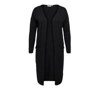 Strickjacke ONLY CARMAKOMA "CARNEW ESLY LS OPEN LONG CARDIGAN NP KNT" Gr. XL (54), schwarz (black) Damen Strickjacken (46863539-XL) black