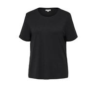 ONLY Carmakoma Damen T-Shirt Kurzarm Rundhals Curvy Plus Size Shirt, Farben:Schwarz, Größe:50-52