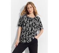 Carmenbluse CECIL, Damen, Gr. S (38), schwarz, Stoff, 100% Viskose, bedruckt, normal normal, Rundhals, Bündchen, Blusen, aus softer Viskose (99925817-S) schwarz