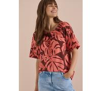 Carmenbluse CECIL, Damen, Gr. XL (44), coral, Stoff, 86% Viskose, 14% Nylon, gemustert, klassisch normal, Carmenausschnitt, normaler Saum, Blusen, aus softer Viskose (41188731-XL) coral