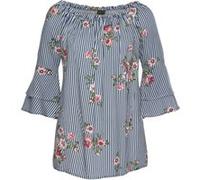 Carmenbluse marine-weiß-gestreift 34