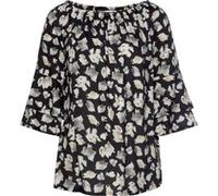 Carmenbluse schwarz-bedruckt 38