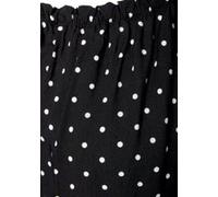 Carmenbluse schwarz-weiß-gepunktet 42