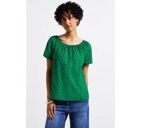 Street One Damen A345401 Bluse mit Lochstickerei, Glowing Green, 40