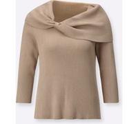 Carmenpullover CREATION L "Carmenpullover", Damen, Gr. 36, beige, 70% Viskose, 30% Polyamid, unifarben, Pullover Carmenpullover (77082342-36) beige