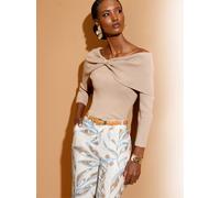 Carmenpullover CREATION L "Carmenpullover", Damen, Gr. 40, beige, 70% Viskose, 30% Polyamid, unifarben, Pullover Carmenpullover (77082342-40) beige