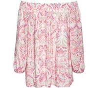 Carmenshirt creme-pink bedruckt 36/38