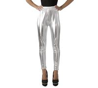 Carnavalife Leggings für Damen, lang, glänzend, elastisch, stylish, Sport, Metallic-Effekt, hoher Unisex, Frauen, schlicht, matt, ohne Glanz, für Yoga und