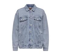Jeansjacke ONLY CARMAKOMA "CAROCEAN L/S OVERSIZE JKT DNM NOOS", Damen, Gr. 44, blau (light blau denim), Denim/Jeans, Obermaterial: 100% Baumwolle, unifarben, modisch, Langarm, Jacken (40289660-44) lig