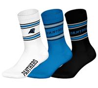NFL Unisex Socken, 3er Pack - NFL Teams, 3Pack Crew Socks, Football, Logo, Baumwollmischung Carolina Panthers 39-42