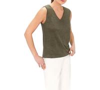 Caroll Damen 241t-trym Tanktop aus Leinen, kaki, M