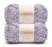Caron Simply Me Mosaik-Achat-Garn, Violett, 2 Stück, 140 g, 62% Acryl, 20% Nylon, 18% Wolle, Nr. 5 sperrig, 170 m