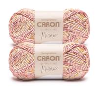 Caron Simply Me Mosaik-Garn, Sonnenuntergang, 62% Acryl, 20% Nylon, 18% Wolle, Nr. 5 sperrig, 170 m, 2 Stück