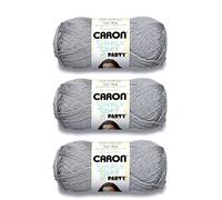 Caron Simply Soft Party Silver Sparkle Garn - 3 Packungen mit 85 g - Acryl - 4 Medium (Kammgarn) - 160 Meter - Stricken, Häkeln und Basteln